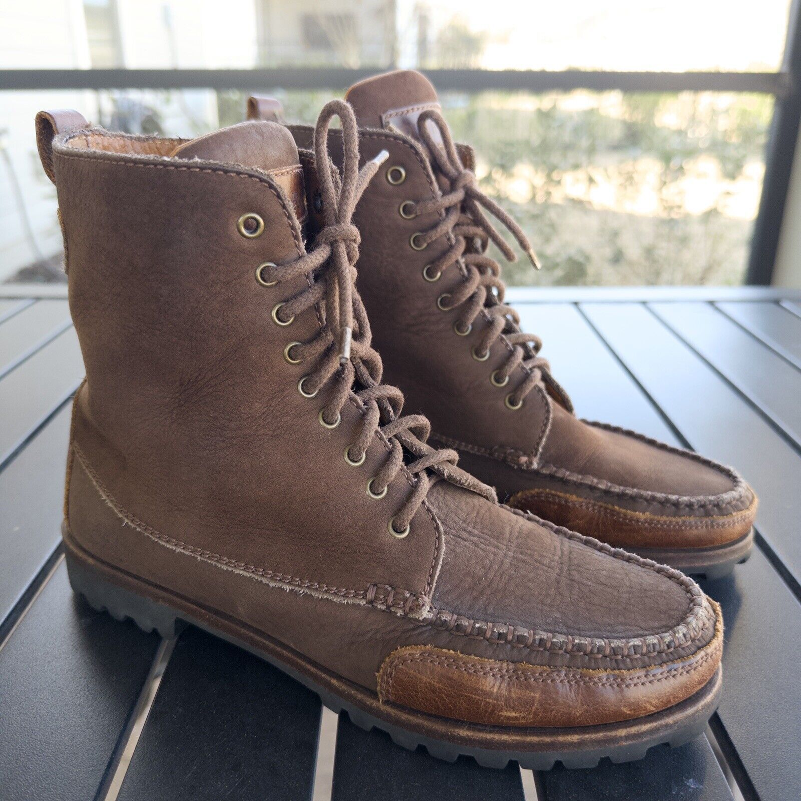 Cole Haan Country Brown Leather Nubuck Moc Toe Lace Up Boots Women Size 8 Narrow — image 2 of 8